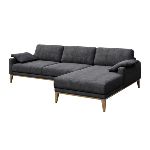 Tamsiai pilka kampinė sofa MESONICA Musso, dešinysis kampas-image-2
