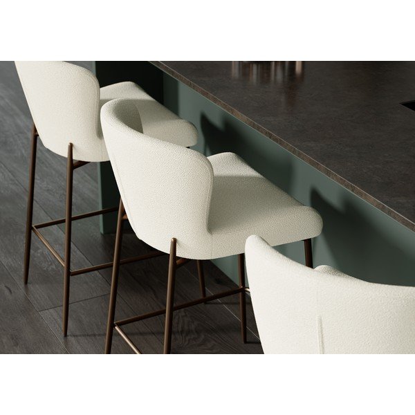 Kreminės spalvos iš audinio baro taburetė (sėdynės aukštis 67,5 cm) Glam – DAN-FORM Denmark-image-1