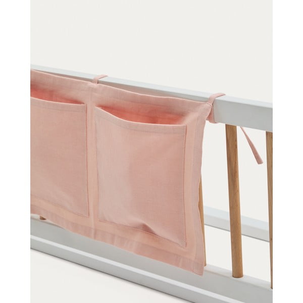Rožinės spalvos iš medvilnės lovytės kišeninė kabykla 45 cm Laily – Kave Home-image-2