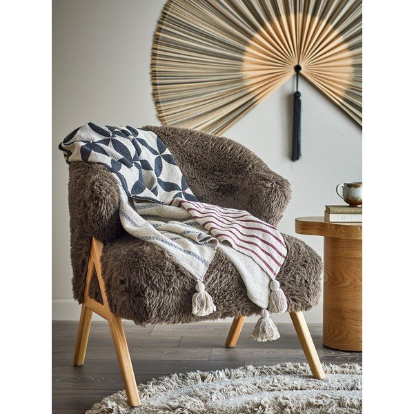 Iš medvilnės mišinio antklodė ir pledas 130x155 cm Forma – Bloomingville-image-2