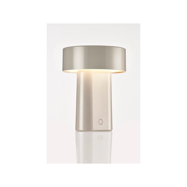 Pilkai smėlinės spalvos iš plastiko stalinis šviestuvas LED (aukštis 18 cm) Oblong – Zone-image-3