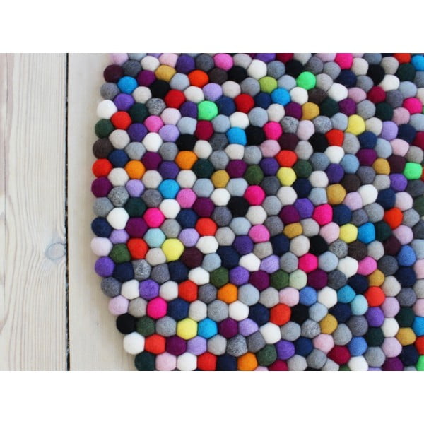Margas vilnos kilimas Wooldot Ball Rugs Multi Pang, ⌀ 90 cm