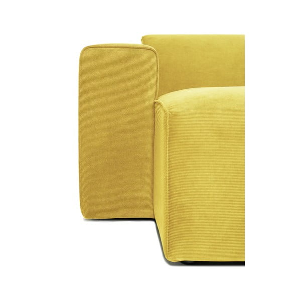 Geltonos spalvos aksominė modulinė U formos sofa Scandic Sting, kairysis kampas-image-3