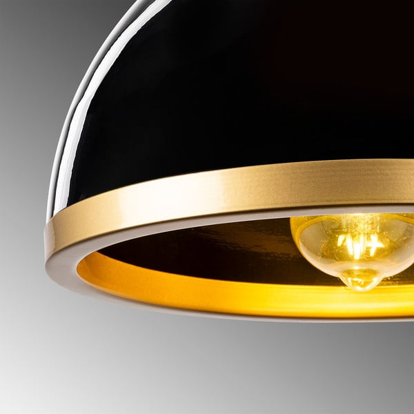 Kabantis šviestuvas juodos spalvos/auksinės spalvos ø 30 cm su metaliniu gaubtu Ferenci – Opviq lights-image-2