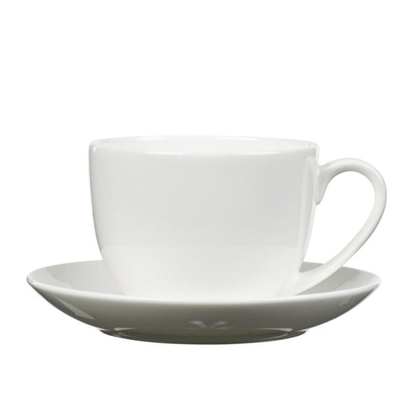 Baltas porcelianinis puodelis su lėkštele "Bitz Mensa