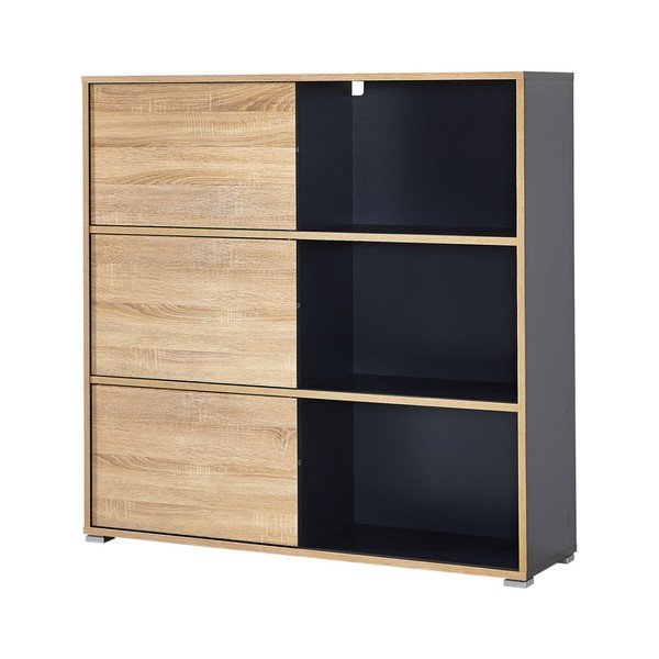 Spintelė su stumdomomis durimis, antracito pilkos ir ąžuolo spalvos Germania Slide-image-2