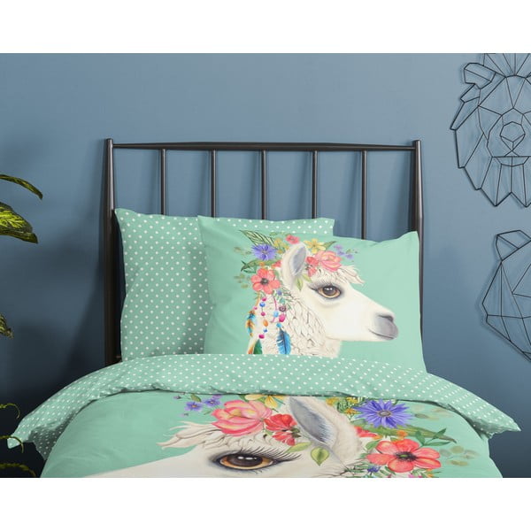 Mėtų spalvos iš medvilnės viengulė/itin ilga vaikiška patalynė 140x220 cm Joey – Good Morning-image-2