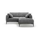 Pilkos spalvos kampinė sofa (su dešiniuoju kampu/su gultu) Bemy – Micadoni 