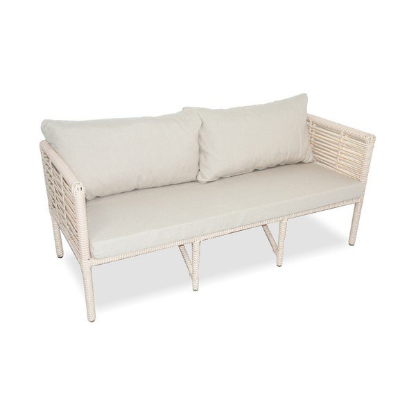 Iš dirbtinio rotango sodo poilsio baldų komplektas kreminės spalvos 4 žmonėms Newyork 160 – Floriane Garden-image-1