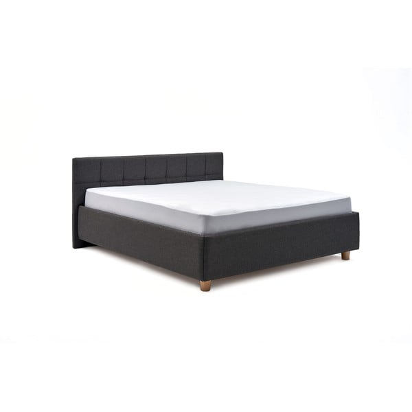 Tamsiai pilka dvigulė lova su daiktadėže "ProSpánek Leda", 160 x 200 cm