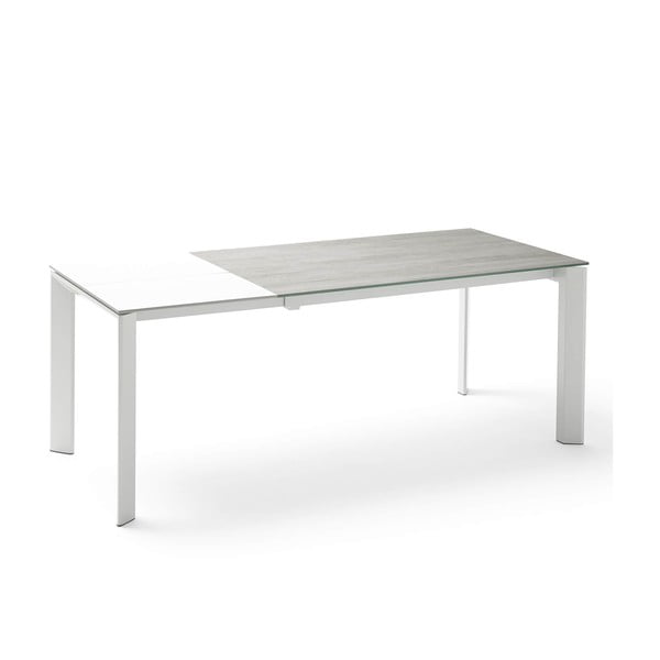 "Tamara Blaze" pilkos ir baltos spalvų sulankstomas valgomojo stalas, ilgis 160/240 cm