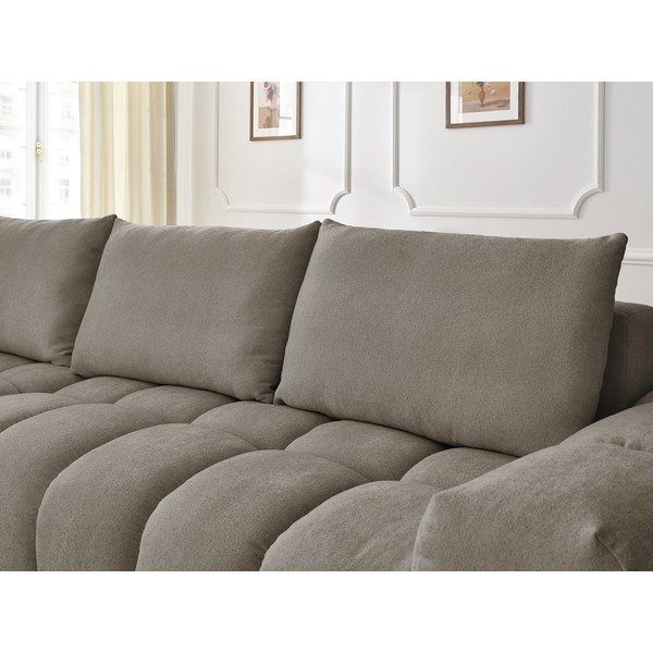 Kampinė sofa pilkos spalvos/rudos spalvos (su kairiuoju kampu) Everest – Bobochic Paris-image-1