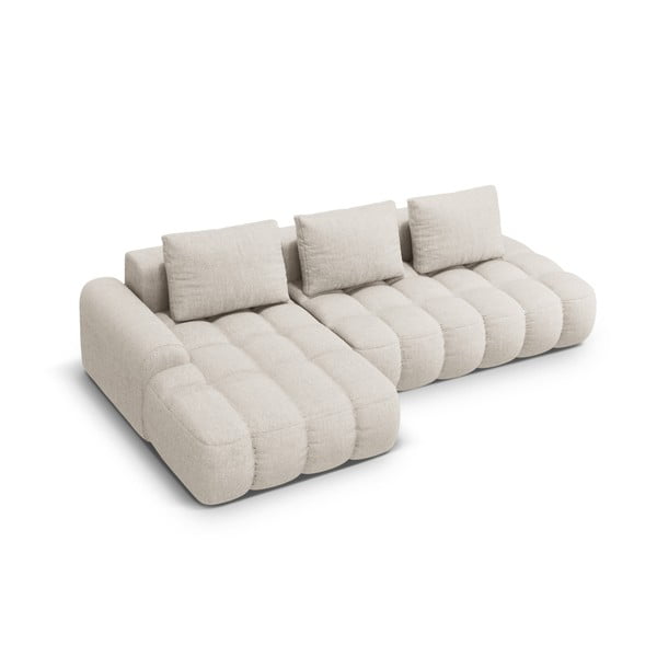 Smėlio spalvos sulankstoma/su sandėliavimo vieta kampinė sofa (su kairiuoju kampu/su gultu) Linz – Cosmopolitan Design-image-3