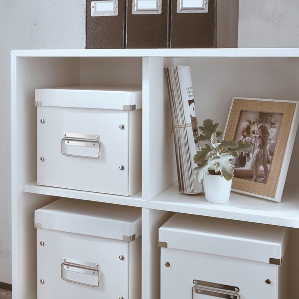 Iš kartono daiktadėžė baltos spalvos su dangčiu 26x26x24 cm Click&Store – Leitz-image-1