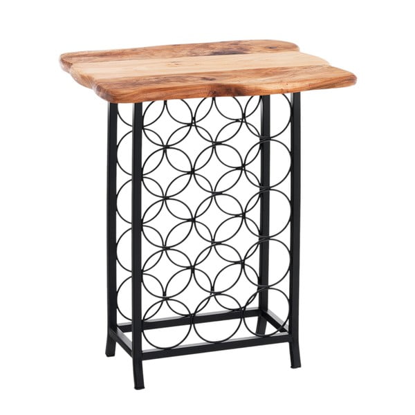 Juodos spalvos/natūralios spalvos iš metalo vyno lentyna butelių skaičius 15 46x56x35,5 cm Ras – Tomasucci