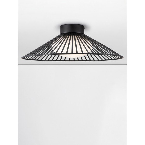 Matinės juodos spalvos iš metalo lubinis šviestuvas LED su stiklo gaubtu Brume – Nova Luce-image-3