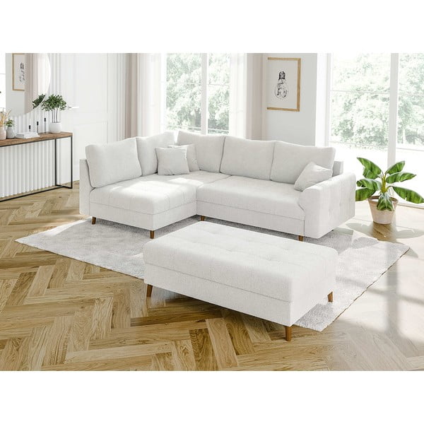 Baltos spalvos iš boucle taburetė Ariella – Ropez-image-3