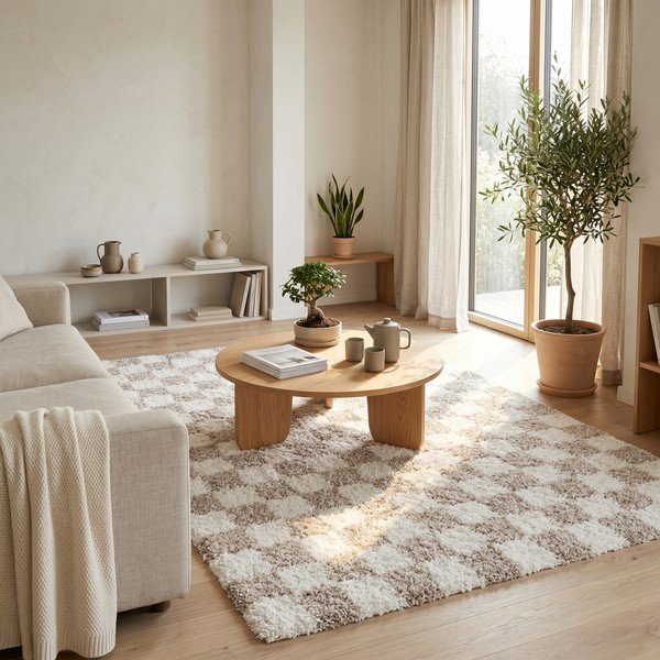 Smėlio spalvos/kreminės spalvos kilimas 160x230 cm Grida – ESTE-image-4