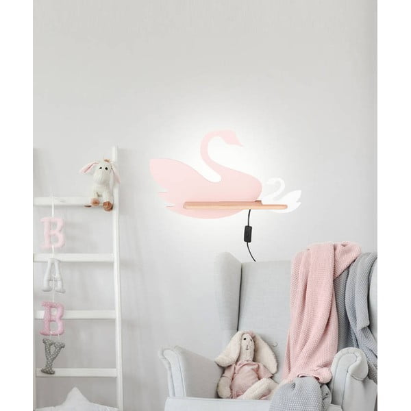 Baltos ir rožinės spalvos vaikiškas šviestuvas Swan - Candellux Lighting-image-2