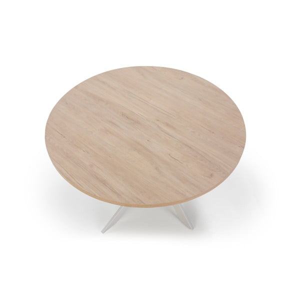 Apvalios formos valgomojo stalas su ąžuolo dekoro stalviršiu ø 120 cm Ther – Marckeric-image-3