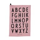 Rožinis medvilninis rankšluostis Design Letters Alphabet, 40 x 60 cm