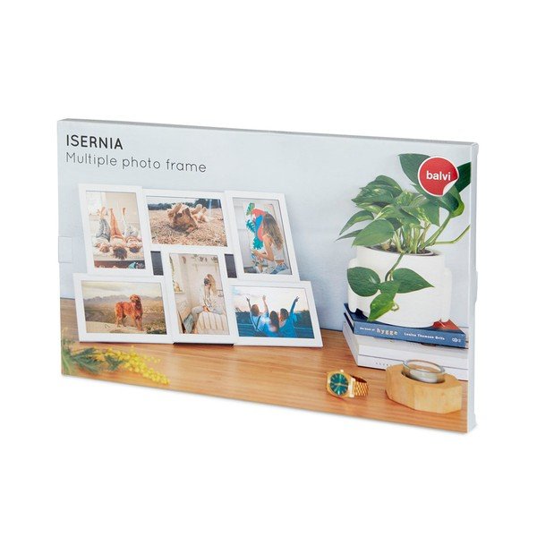Baltas pakabinamas nuotraukų rėmelis 6 nuotraukoms Balvi Isernia-image-1