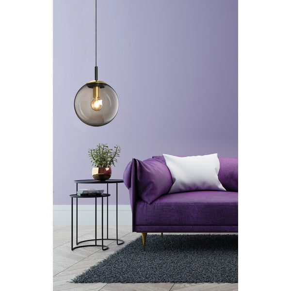 Kabantis šviestuvas juodos spalvos su stiklo gaubtu Dini – Fischer & Honsel-image-2