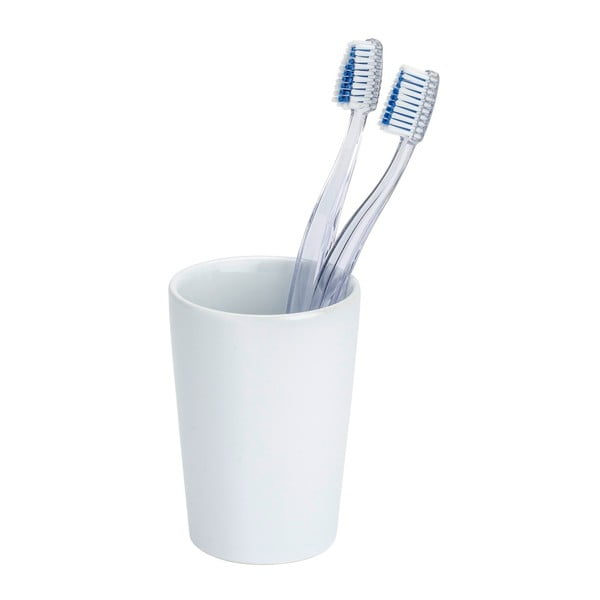 Baltas keraminis dantų šepetėlio puodelis Wenko Coni