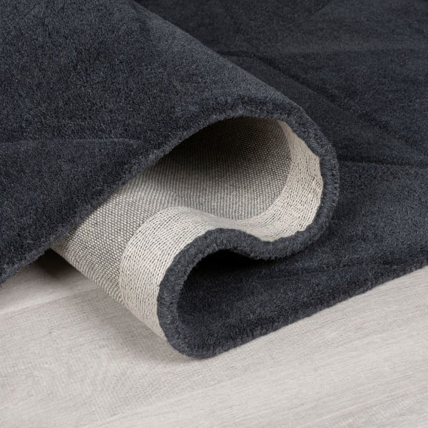 Rankų darbo antracito spalvos iš vilnos apvalios formos kilimas ø 160 cm Shard Charcoal – Flair Rugs-image-2