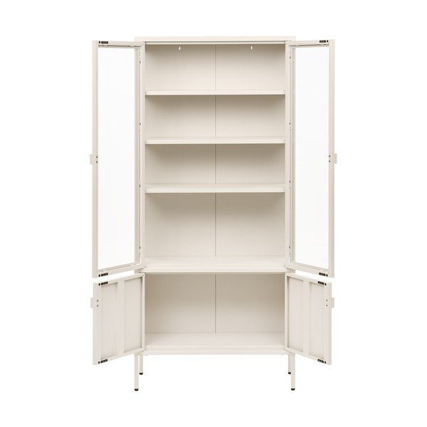 Kreminės spalvos iš plieno vitrina 80x180x35 cm Brisbane – House Nordic-image-3