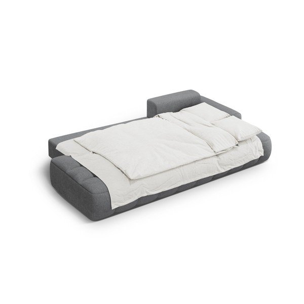 Pilkos spalvos sulankstoma/su sandėliavimo vieta kampinė sofa (su dešiniuoju kampu/su gultu) Linz – Cosmopolitan Design-image-4