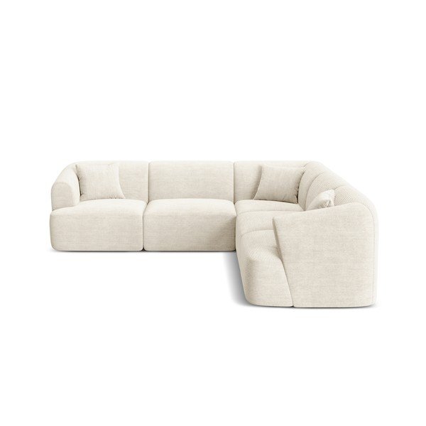 Smėlio spalvos kampinė sofa iš kordinio velveto Campi – Cosmopolitan Design