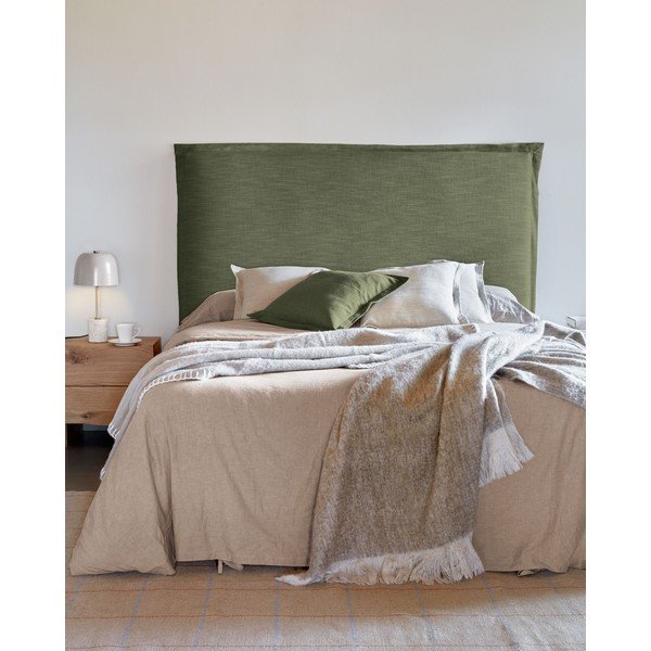 Žalios spalvos iš audinio galvūgalis 166x106 cm Tanit – Kave Home-image-1