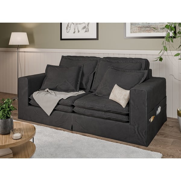 Antracito spalvos sofa 196 cm Nora – Ropez-image-3