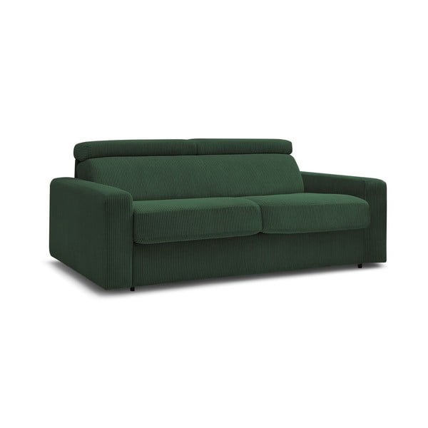 Iš kordinio velveto sulankstoma sofa tamsiai žalios spalvos 195 cm Monaco – Bobochic Paris-image-3