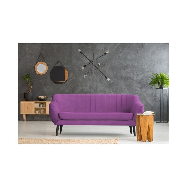 Violetinė dviejų vietų sofa "Mazzini Sofas Toscane", juodos kojos-image-3