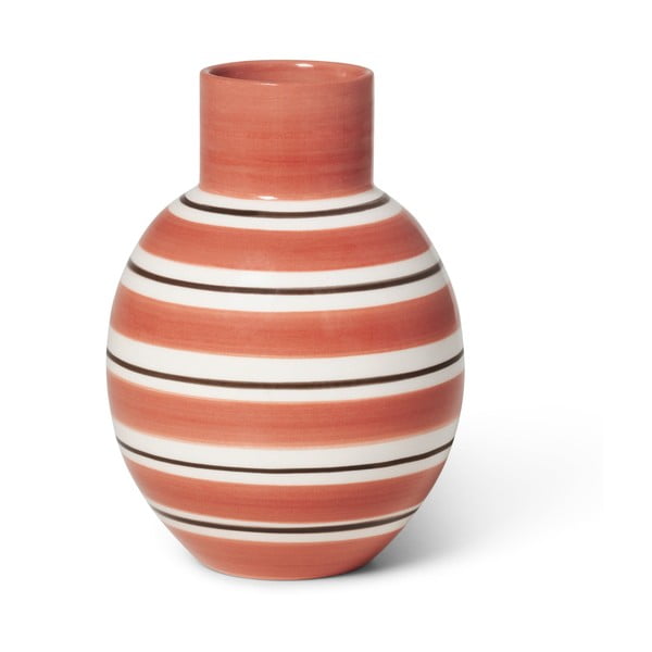 Rožinės ir baltos spalvos keraminė vaza Kähler Design Nuovo, aukštis 14,5 cm