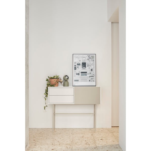 Konsolinis staliukas smėlio spalvos/kreminės spalvos 35x110 cm Nube – Teulat-image-1