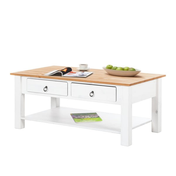 Baltos pušies staliukas su natūraliu stalviršiu Støraa Inda-image-1