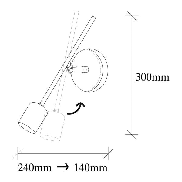 Sidabrinės spalvos sieninė lempa su kištuku Mizrak – Opviq lights-image-3