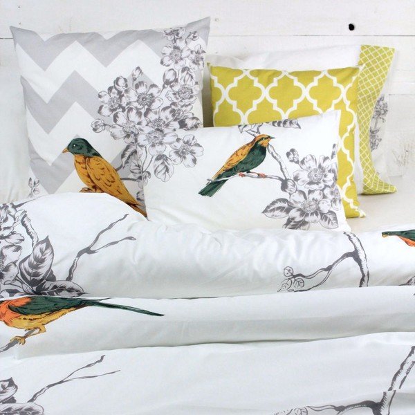 Užvalkalas pagalvei "Pavasario paukščiai", 50 x 30 cm-image-2