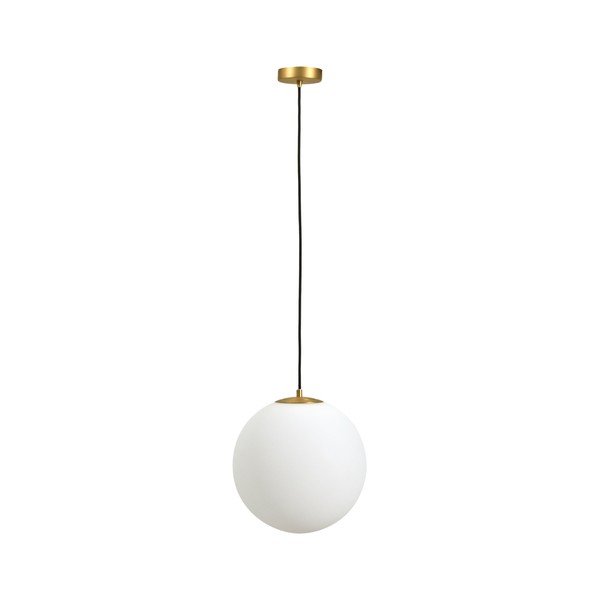 Baltos spalvos/auksinės spalvos iš metalo kabantis šviestuvas ø 30 cm su stiklo gaubtu Brisia – Kave Home