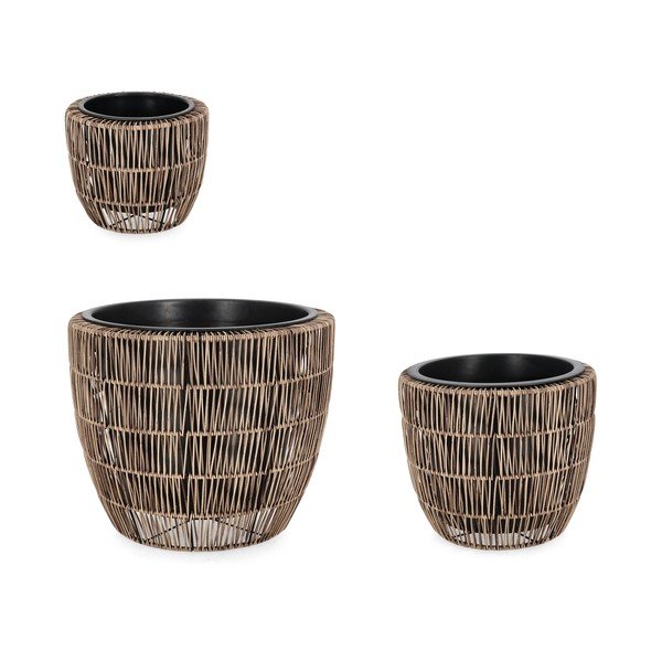Iš plastiko/iš dirbtinio rotango vazonai 3 vnt. ø 44 cm Ayun – Bizzotto-image-1