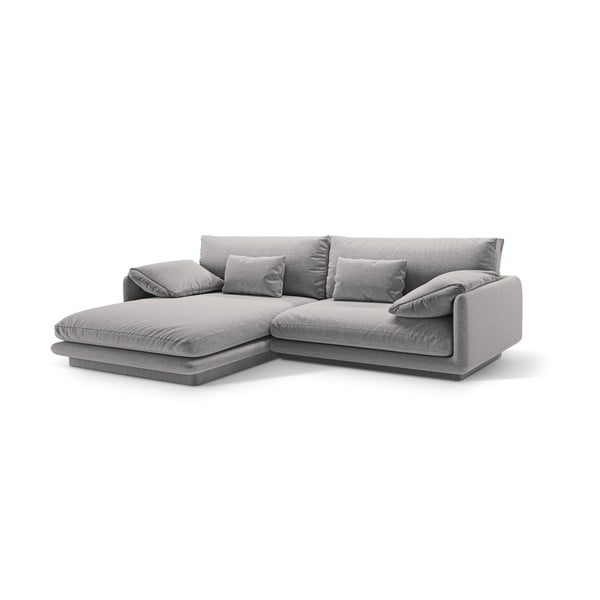 Kampinė sofa šviesiai pilkos spalvos (su kairiuoju kampu) Torino – Micadoni Home-image-1