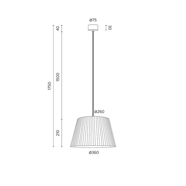 Juodas pakabinamas šviestuvas Sotto Luce Kami, ⌀ 36 cm-image-3