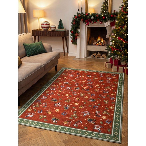 Raudonos spalvos/žalios spalvos kilimas su Kalėdų motyvu 160x230 cm Toy's Delight Nostalgic Noel Red Green – Villeroy&Boch-image-1