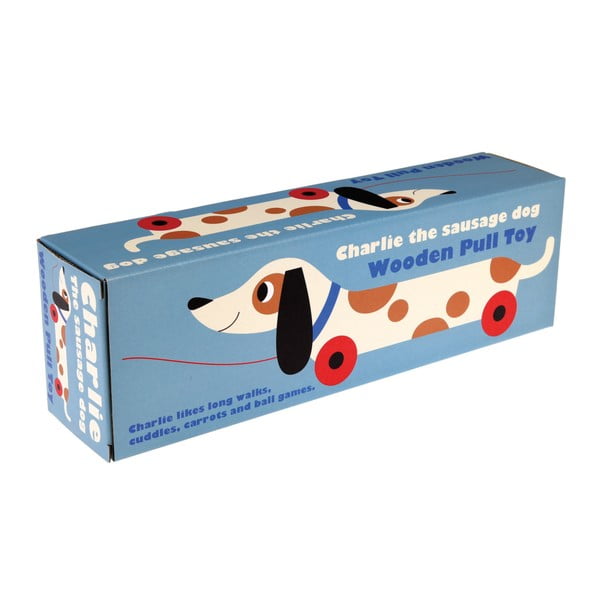 Medinis traukiamas taksas Rex London Charlie The Sausage Dog, 31,5 cm ilgio-image-3