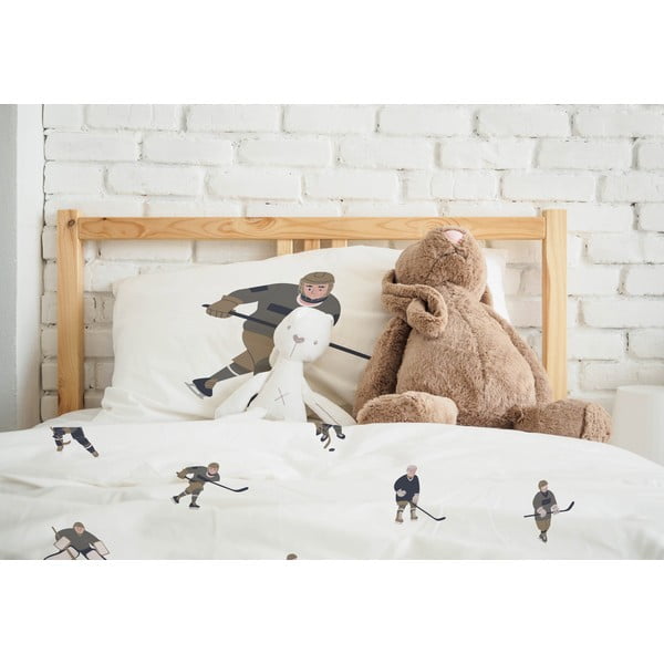 Medvilninio satino vaikiška viengulė patalynė 140x200 cm Ice Hockey - Butter Kings-image-1