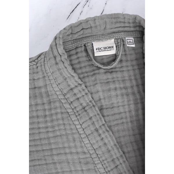 Pilkos spalvos iš muslino chalatas S/M Kimono – Foutastic-image-4