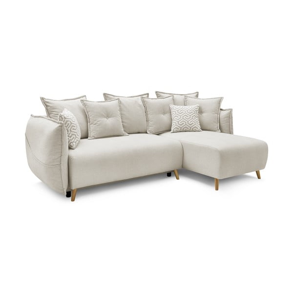 Sulankstoma ((modulinė)) kampinė sofa kreminės spalvos Nessa – Bobochic Paris-image-4